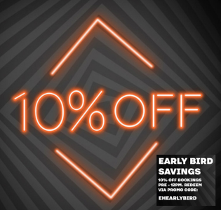10% off graphic for the Escape Hunt early bird offers